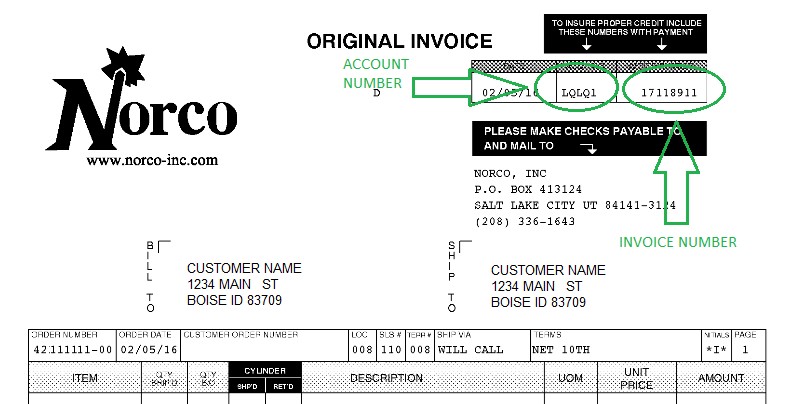 Help with invoice